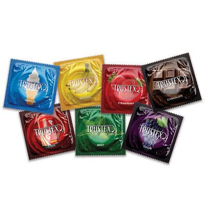 Trustex Assorted Flavored Lubricated Condoms All 7 Different Flavors ...