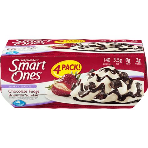 Weight Watchers Smart Ones Smart Delights Chocolate Fudge Brownie Sundae 4 Ct Frozen Foods