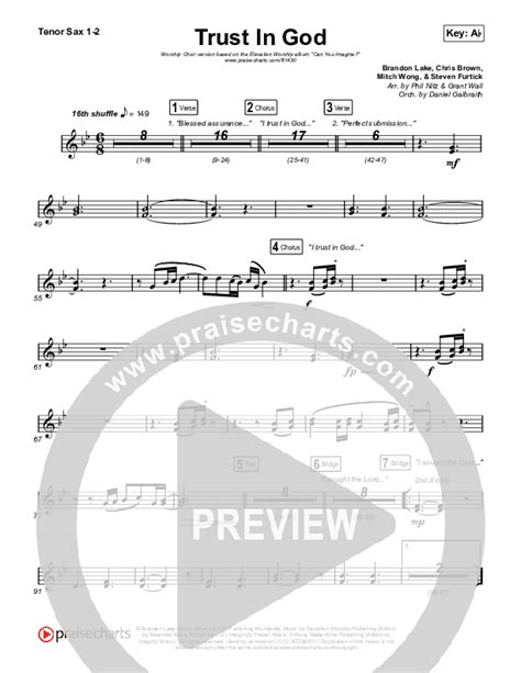 Trust In God Worship Choir SAB Sax Sheet Music PDF Elevation Worship