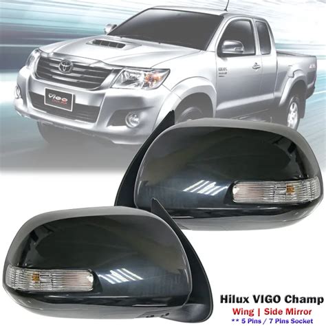 Ready Stock Toyota Hilux Vigo Champ Kun Kun Side Mirror Black W