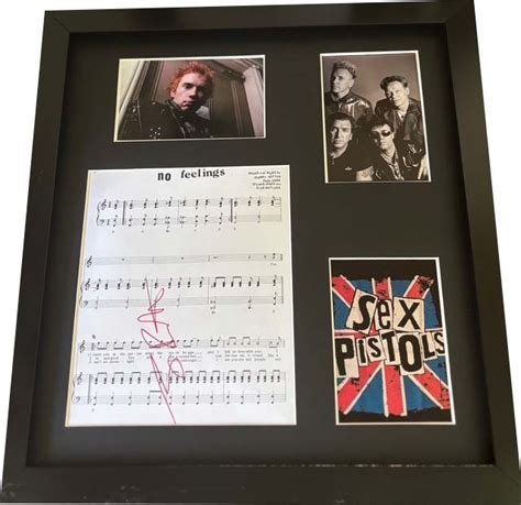 Sex Pistols No Feelings Music Sheet Signed By Johnny Rotten Photos