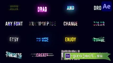 Videohive Glitch Text Presets Pack For After Effects