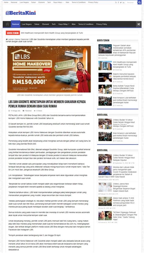 Berita Kini LBS Dan Goodnite Menetapkan Untuk Memberi Ganjaran Kepada