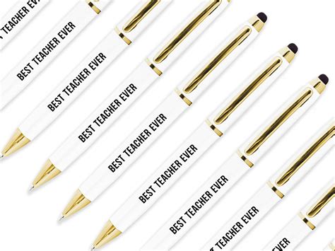Best Teacher Ever Pens — White Confetti Box