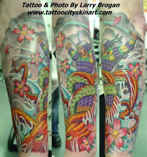 The Samurai And The Giant Octopus By Larry Brogan Tattoonow