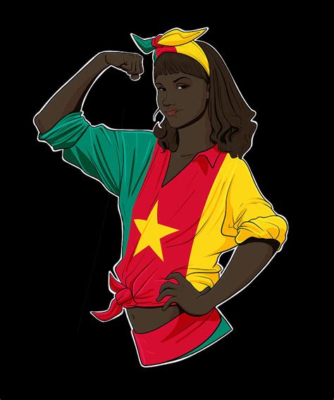 Cameroon Girl Unbreakable I Cameroon Heritage Cameroon Flag Digital Art