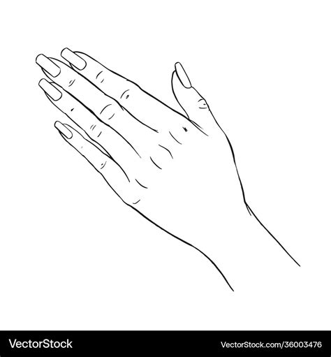 Hand gestures outline womens girls female palm Vector Image