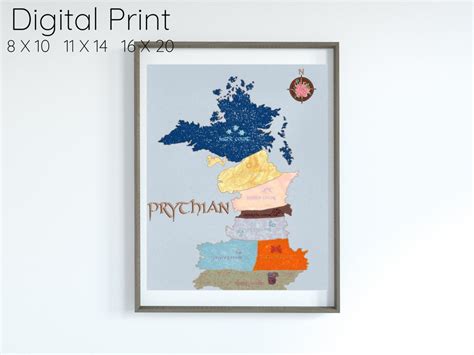 Acotar Prythian Map Wall Art Digital Print 11x14 8x10 16x20 Instant