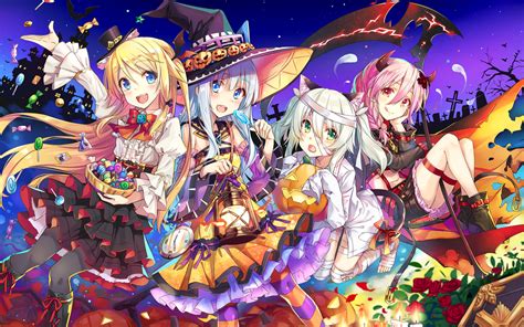 Anime Girls Halloween Wallpapers Wallpaper Cave