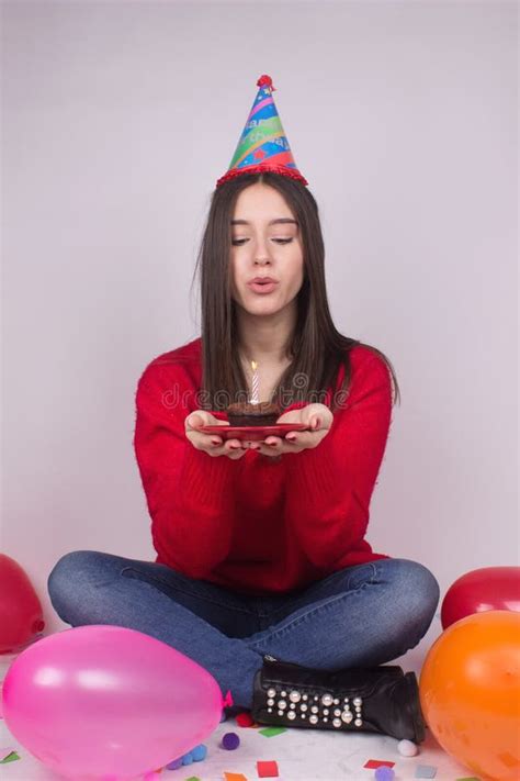 Birthday Girl Make A Wish Stock Photo Image Of Expression 112849024
