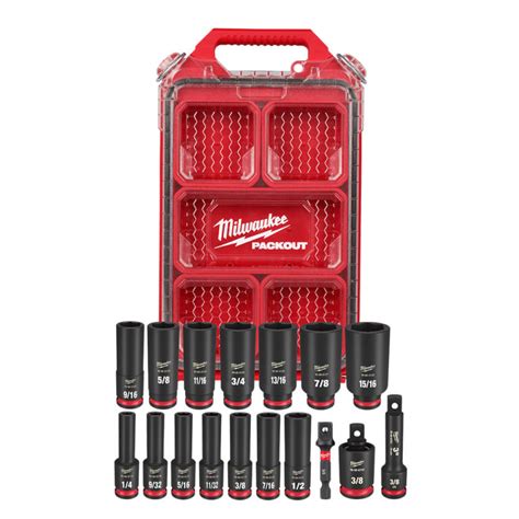 Milwaukee Shockwave Impact Duty Socket Dr Pc Sae Packout Set