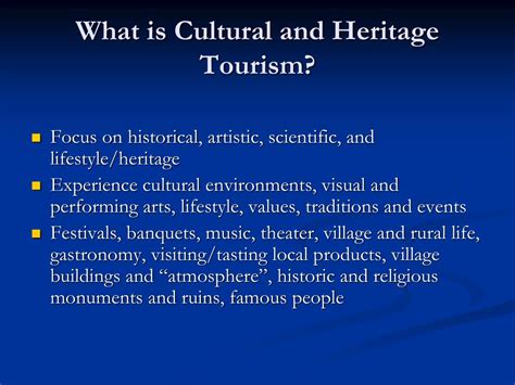 PPT Cultural And Heritage Tourism PowerPoint Presentation Free