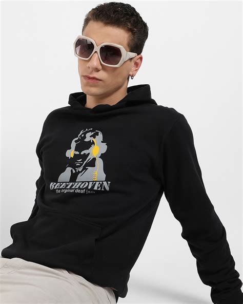 Buy Mens Black Beethovan Graphic Printed Hoodies Online At Bewakoof