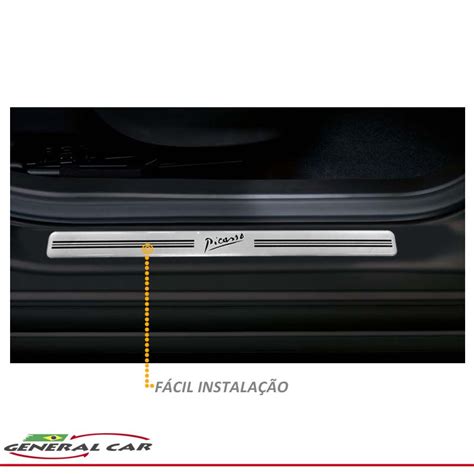 Jogo Soleira Citroen C3 Picasso Prata Resinada General Car