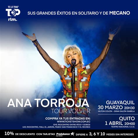 Ticket Show On Twitter Ana Torroja En Quito Y Guayaquil 🙌🏻