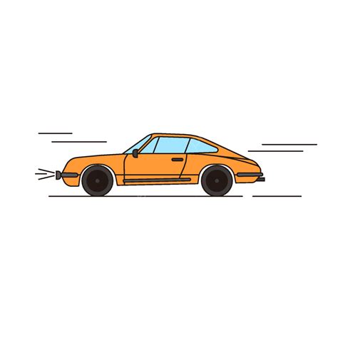 Orange Sports Car Vector Art Png Cartoon Car Cute Sports Car Cartoon