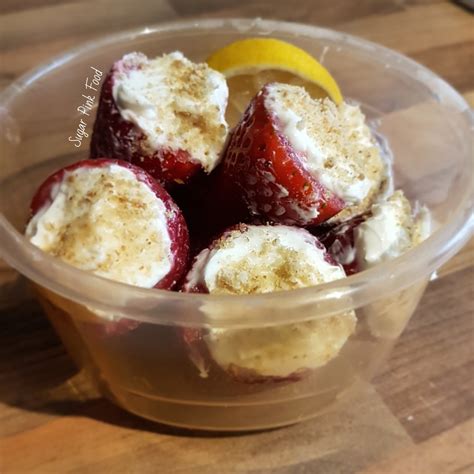 Lemon Cheesecake Stuffed Strawberries Sugar Pink Food Healthy