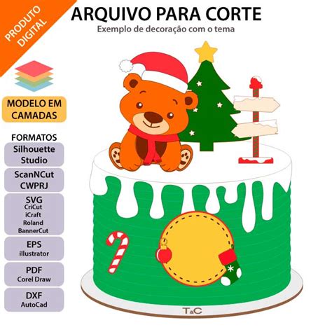 ARQUIVO Topo De Bolo Ursinho De Natal Topo E Corte