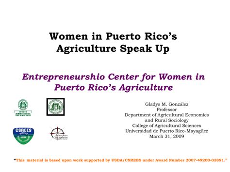 Women In Puerto Ricos Agriculture Speak Up Entrepreneurshio Center For