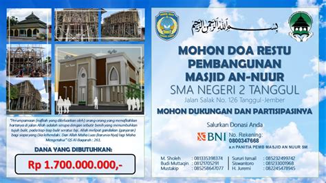 Mohon Doa Restu Dan Partisipasi Pembangunan Masjid An Nuur Smadata