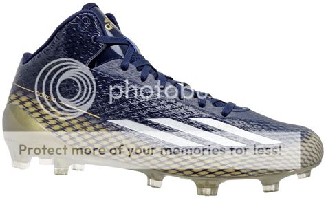 New Adidas Adizero 5-Star 3.0 Mid Football Cleats - Navy Blue & Gold - 10.5