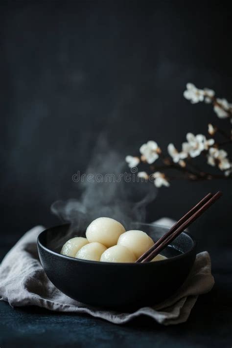 Steaming Hot Tang Yuan In Black Bowl Stock Illustration Illustration Of Culture Celebration