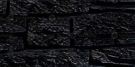 Seamless Texture Brick Stone Black Grey Color Tiling Clean For Background Pattern Rectangle