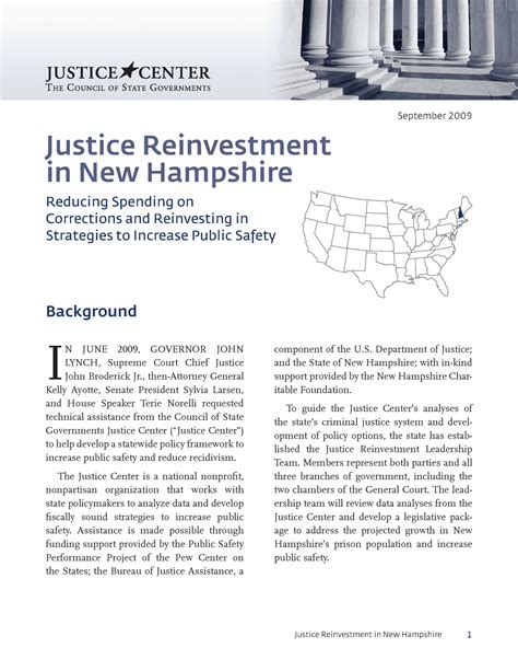 Justice Reinvestment In New Hampshire Reducing Spending On Corrections