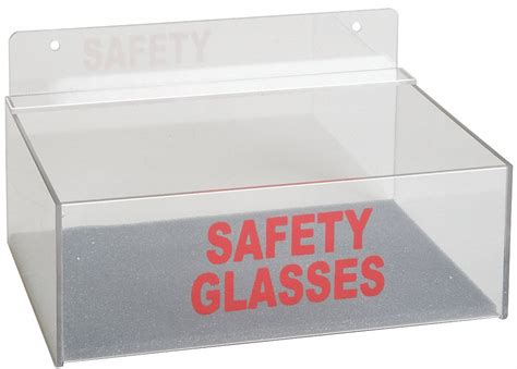 Grainger Approved 9 X 6 3 4 X 3 1 4 Acrylic Safety Glasses Holder Clear Holds Up To 8