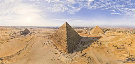 Aerial View Of The Great Pyramid Of Giza Largest Of Egyptian Pyramids