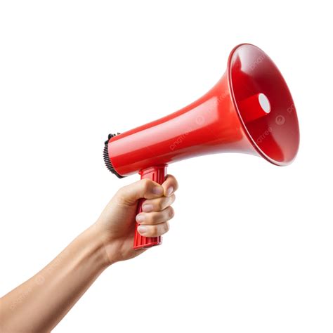 Hand Holding Megaphone On A Solid Background Hand Holding Megaphone