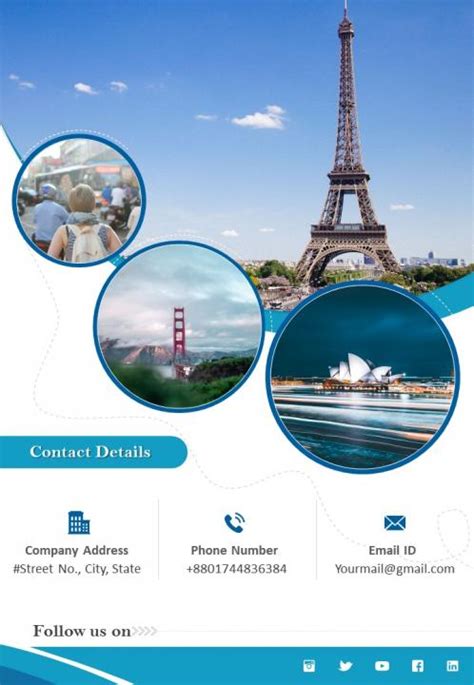 World Travel And Tourism Two Page Brochure Template Powerpoint Slides