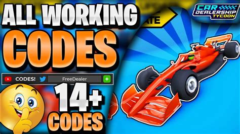 14 CODES ALL WORKING RACE DEALER UPDATE CODES FOR CDT ROBLOX CAR