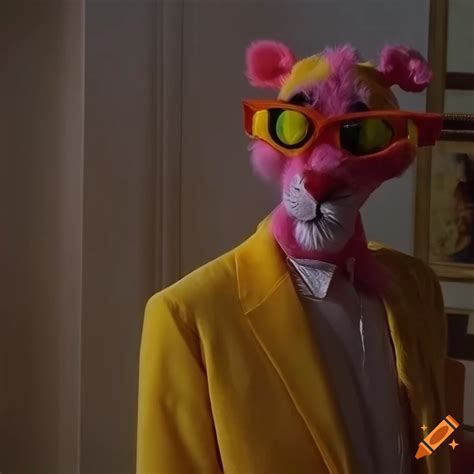 S Horror Cinema Aesthetic Featuring A Yellow Dragon And Pink Fur