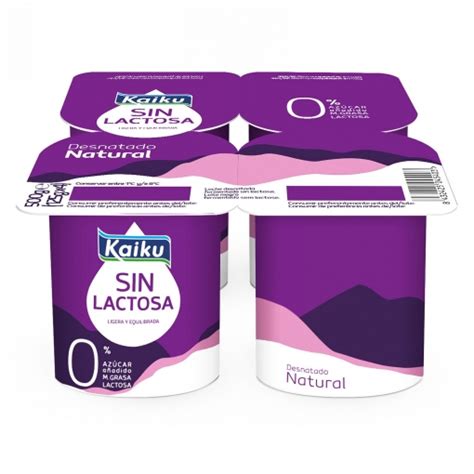 Leche Fermentada Desnatada Natural Kaiku Sin Lactosa Pack De Unidades