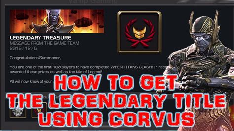 Mcoc How To Get The Legendary Title Using Corvus Glaive Youtube