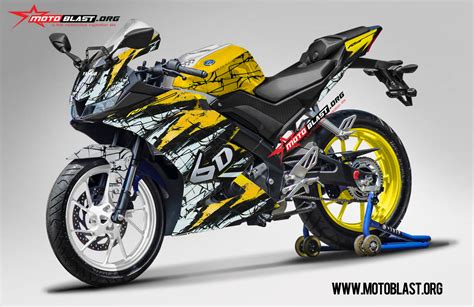 Modifikasi Striping Yamaha R V Goggles Yellow Motoblast