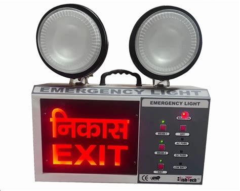 White And Black Agni Emergency Exit Lights Degree C X X