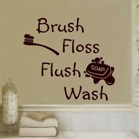 Bathroom Rules Wall Decal Brush Floss Flush Wash Bathroom Wall Decals
