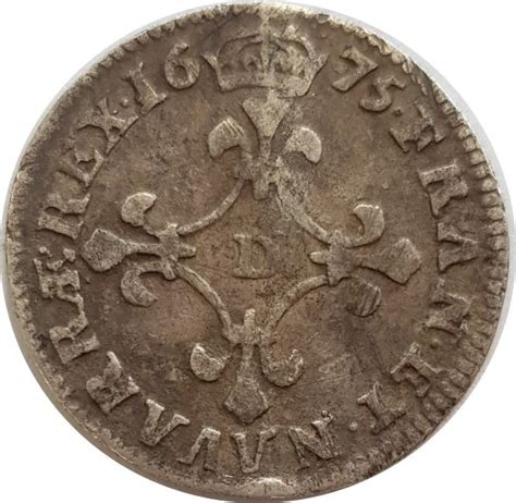 LOUIS XIV 1643 1715 4 SOLS DIT DES TRAITANTS 1675 D Vimy TB