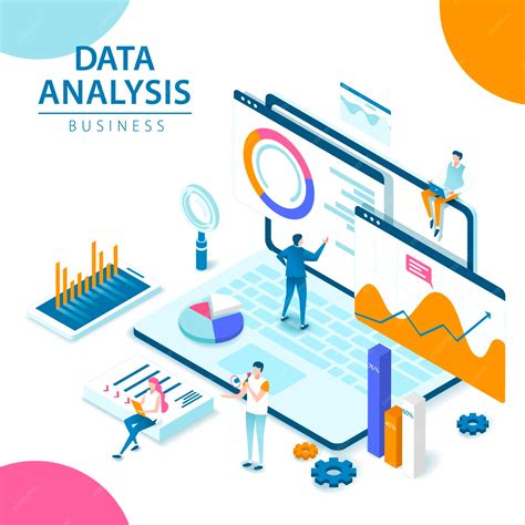 Premium Vector Data Analysis 3d Isometric Style Illustration With People Around Laptop