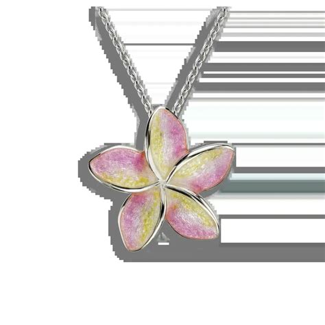 Pink Plumeria Necklace Sterling Silver Nicole Barr