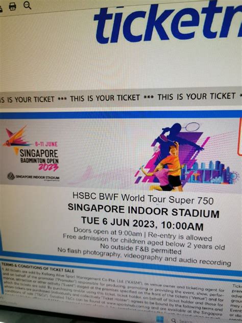 Singapore Badminton Open Day Tickets Vouchers Event Tickets