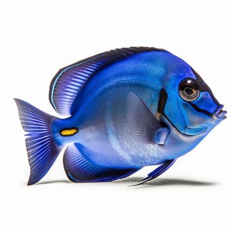 Pescado Azul Sobre Fondo Blanco Creado Con Ia Generativa Archivo Psd