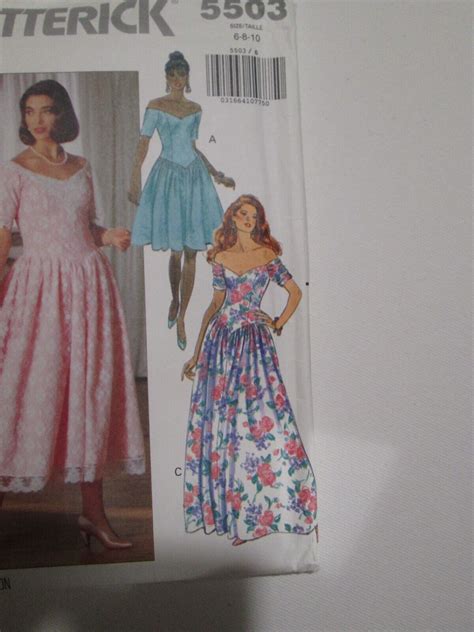 Vtg Butterick Sewing Pattern Drop Waist Dress Formal Tea