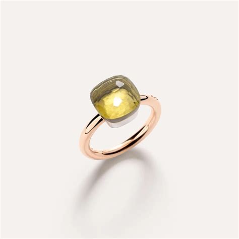 Anello Pomellato Nudo Classic Oro Rosa Con Quarzo Lemon Abate1920 Store