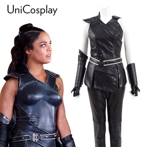 Thor Ragnarok Valkyrie Cosplay Costume Black Women Battle Suit