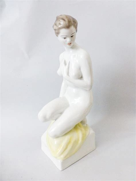 Naked Ceramic Lady Statue Vintage Porcelain Nude Lady Figurine Vintage Pottery Mid Century Free