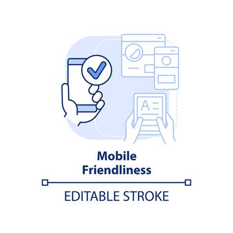 Mobile Friendliness Light Blue Concept Icon Website Version Seo