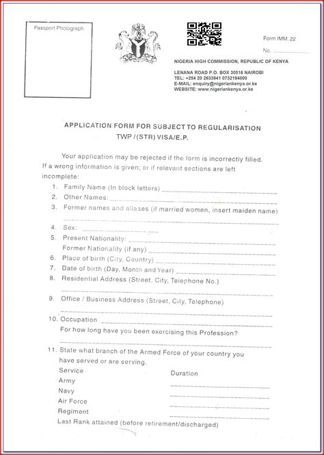 Nigeria Visa Application Form Imm 22 Form Resume Examples Pv9w3ee97a